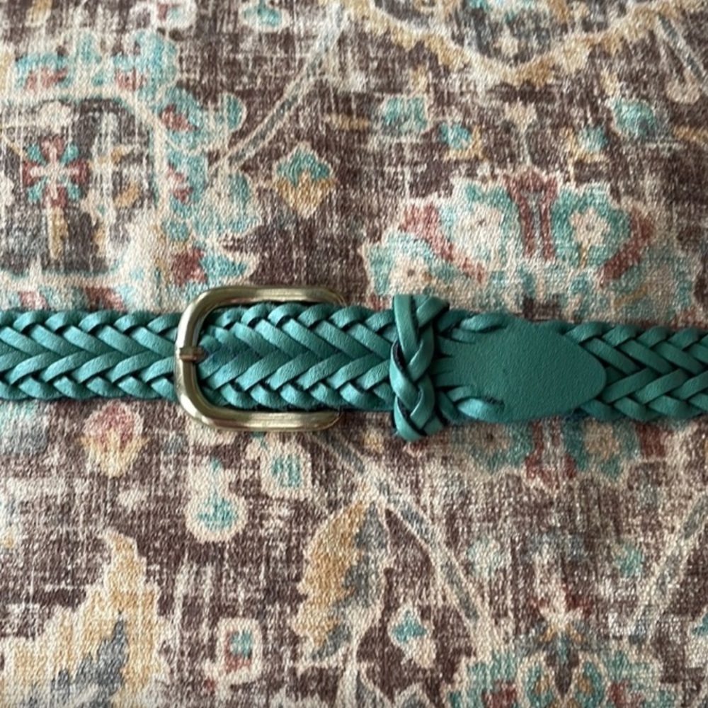 Vintage Capizio Braided Soft Leather Belt - Size Small Green
